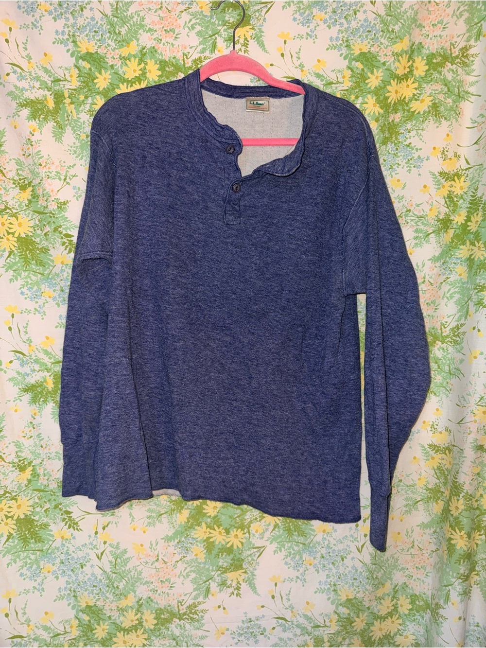 LL Bean Long Sleeve Henley Style Two Layer River Drivers Shirt Men’s Large